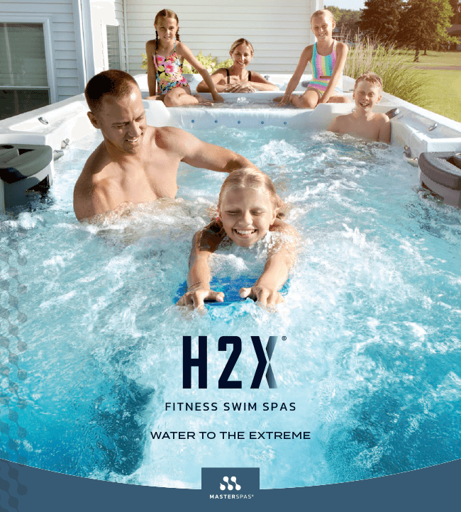 Omslag van de brochure over de H2X Fitness Swim Spa.