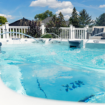 Waterelementen in een H2X Swim Spa van MasterSpas.